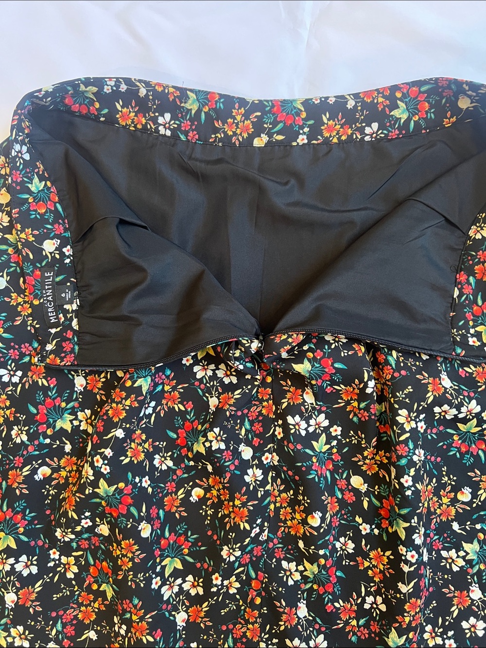 J Crew Mercantile Sz 6 Black Garden, Whimsy Floral Skirt - Multicolor Print - Picture 7 of 11